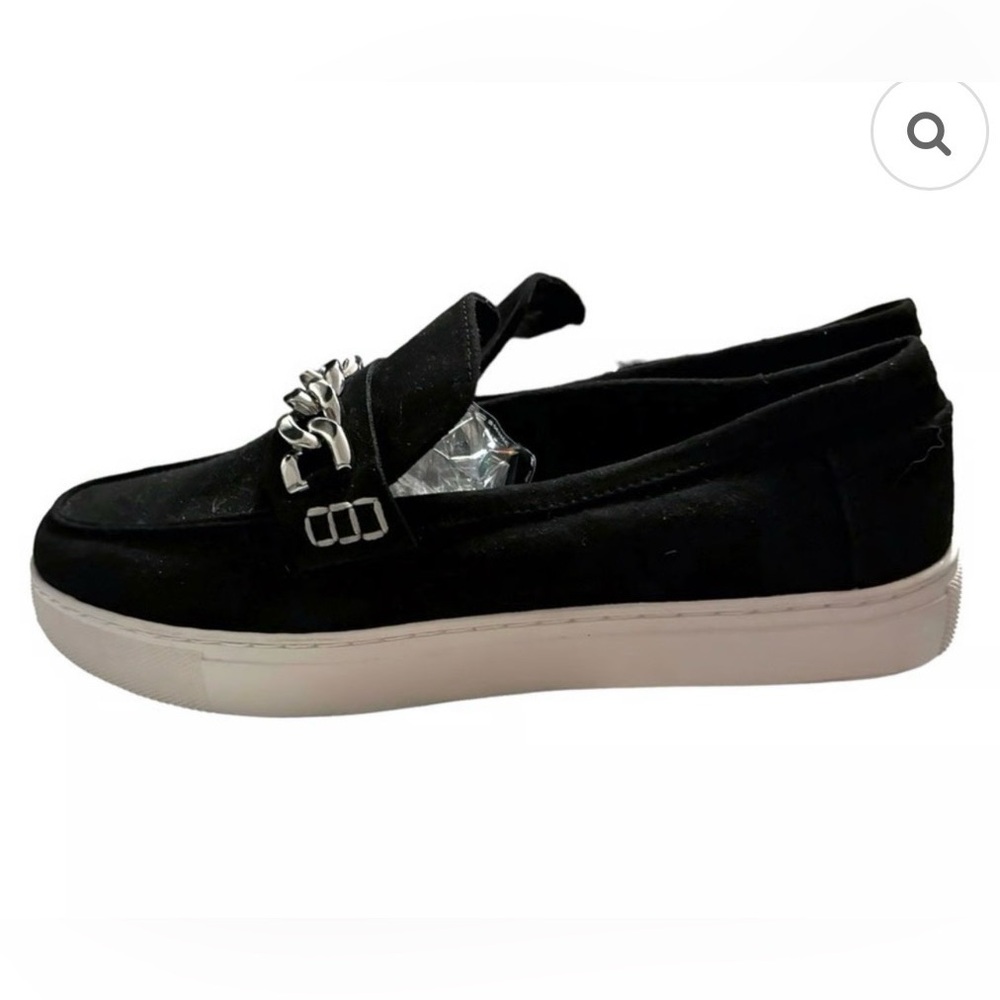 J Slides Black Faux Suede Lanna Loafers Sz.7 NIB